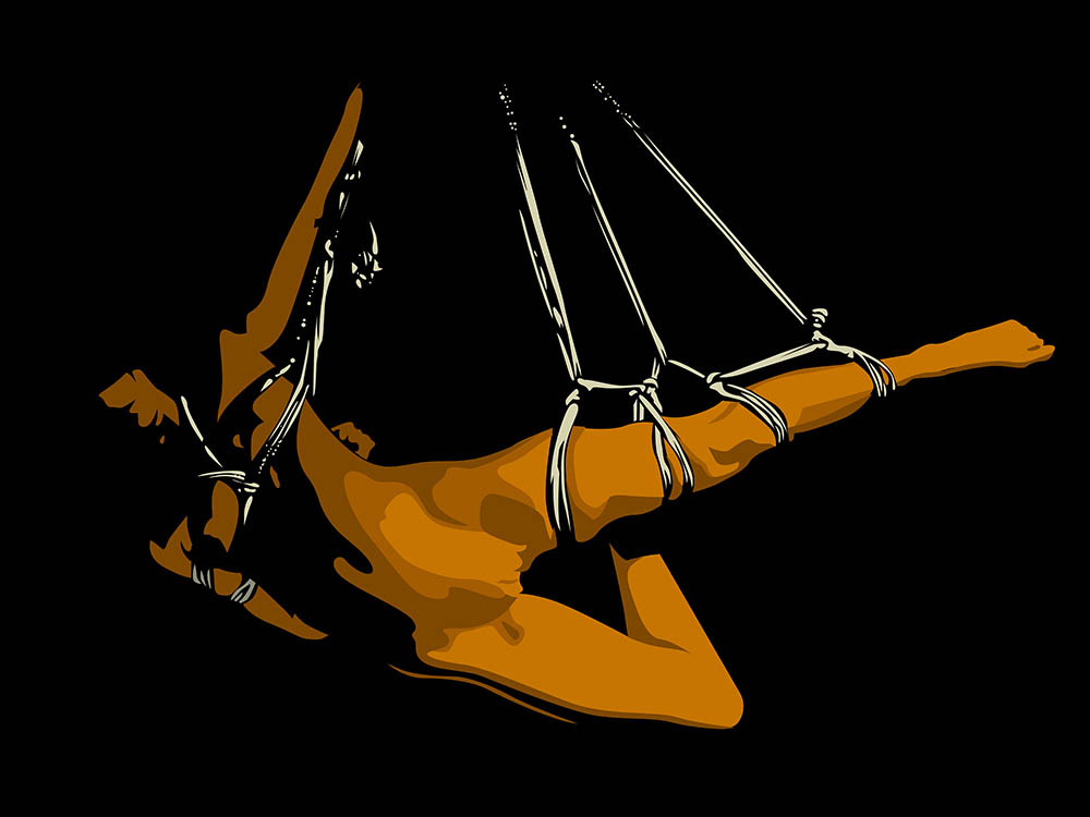 Abstrakte BDSM-Illustration mit Linien und grafischen Halteelementen