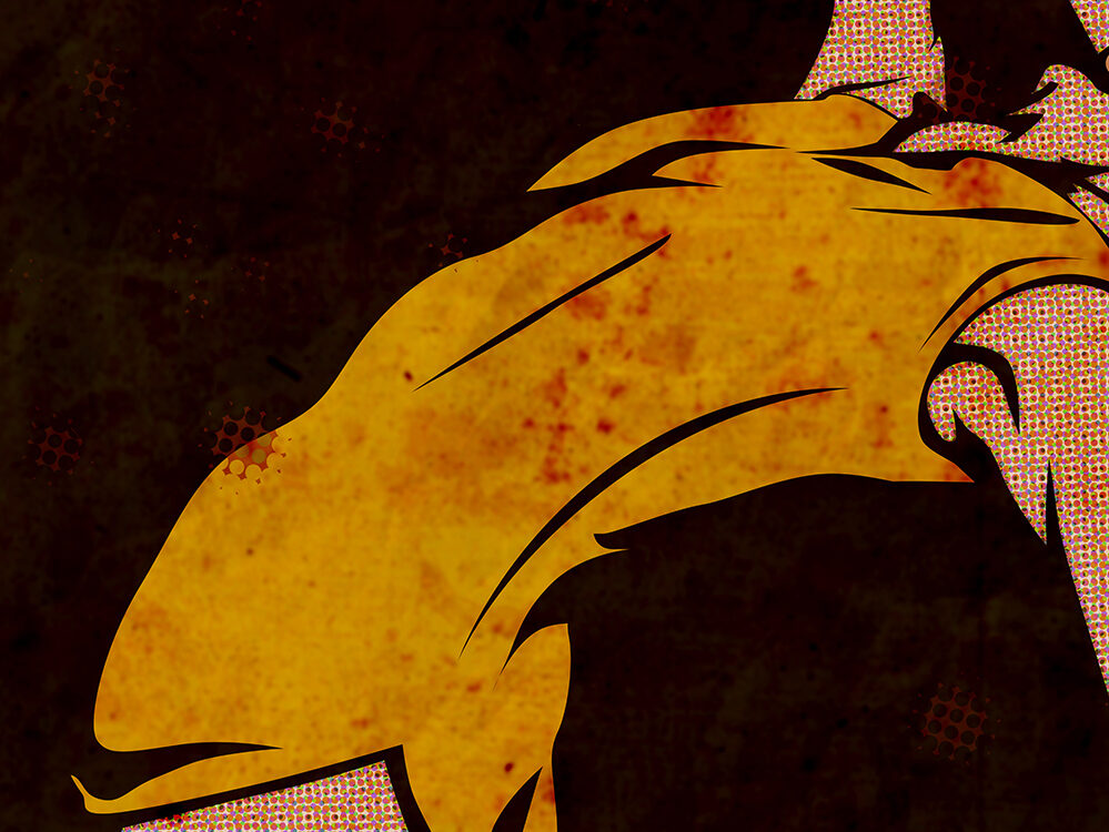 Abstrakte Körperillustration mit dynamischer, tanzähnlicher Bewegung