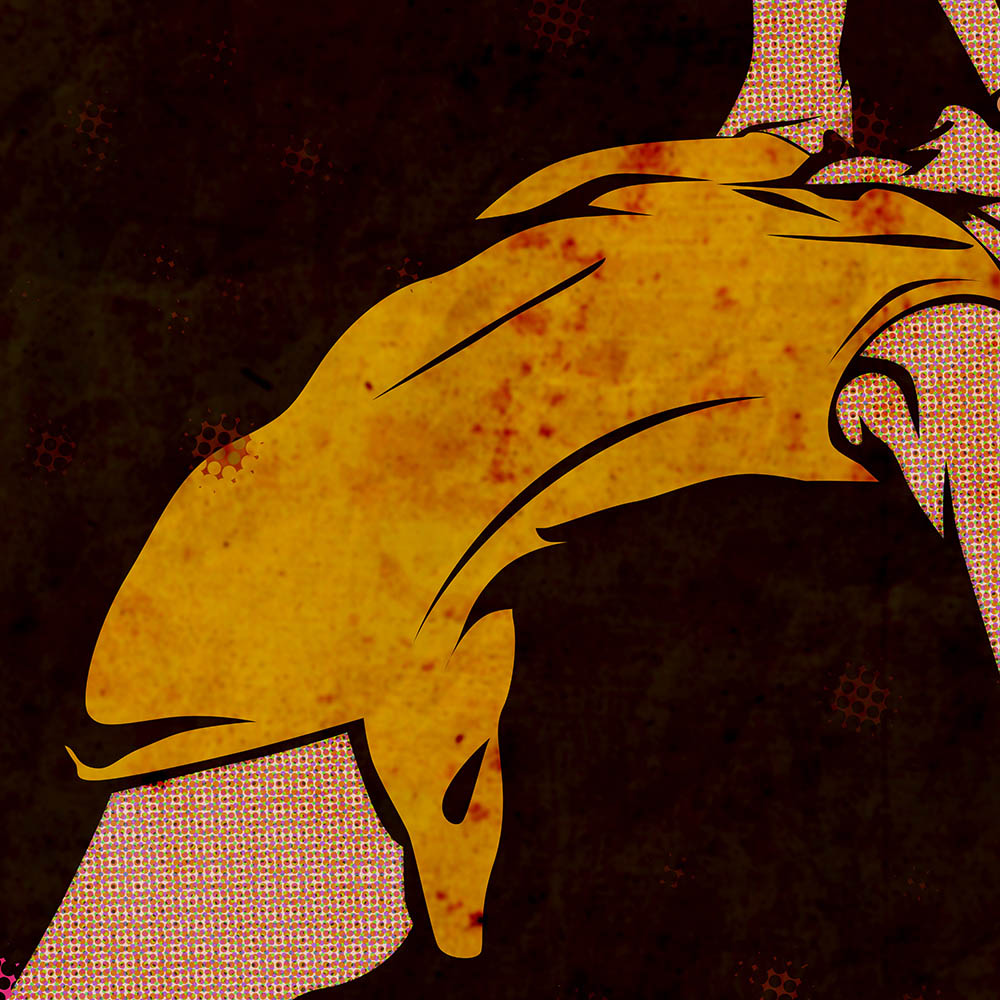 Abstrakte Körperillustration mit dynamischer, tanzähnlicher Bewegung